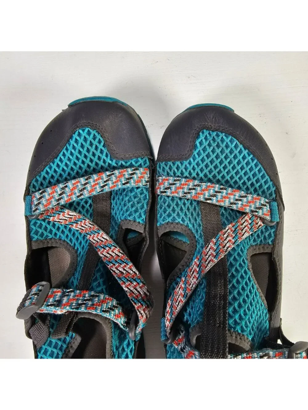 Chaco Odyssey Water Shoes Kids Sandals Junior Size 6 Gray Teal Blue J180285